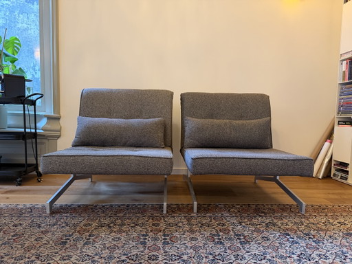 Set van 2 Cardini Uno design fauteuils / slaapfauteuils – grijs