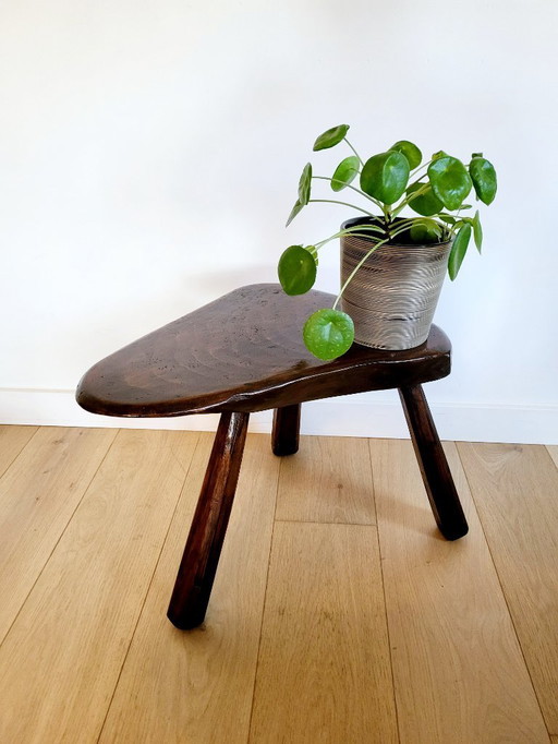 Malle en bois massif, table d'appoint ou banc, style campagnard, brutaliste, années 1960