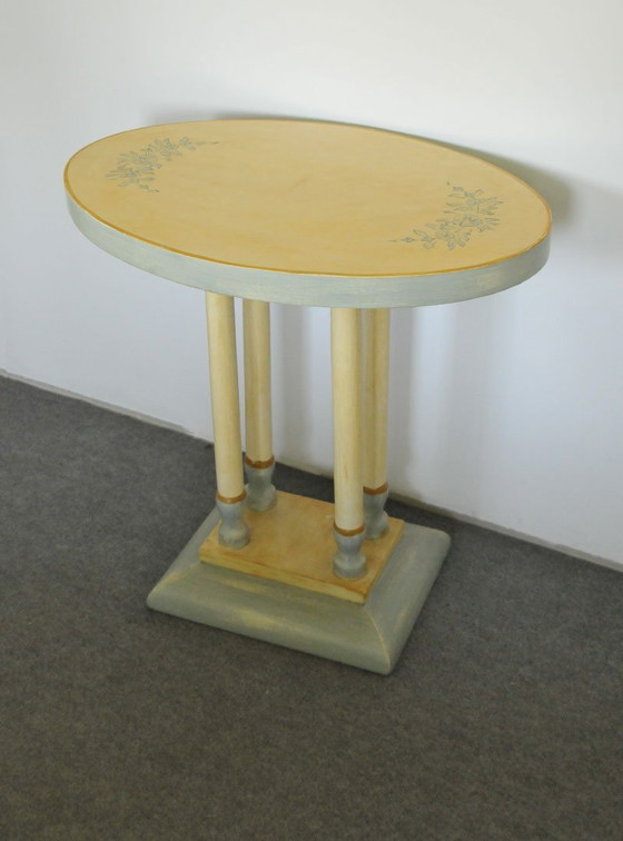 Table d'appoint Art Déco Peinte à la Main, Années 1930 – Tables d'appoint, Art Deco (photo 4 of 5)