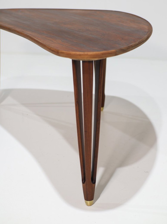 Organic Coffee table BC Møbler triangle rosewood Danish 1960s (photo 12 of 13)