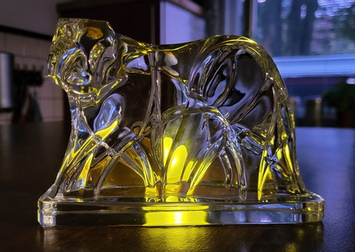 Art-déco-Panther Georges Chevalier aus Kristallglas, Baccarat-Manufaktur – decoratieve objecten, Crystal
