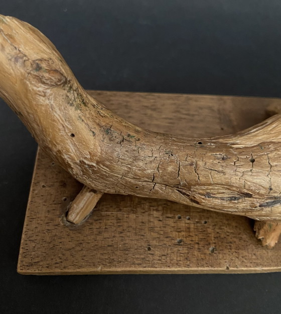 Maxín Picello – Gesigneerde, uit hout gesneden hagedissculptuur, Spanje, ca. 1960 – Beeldhouwkunst, Wood (photo 9 of 10)