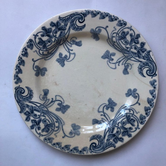 Image 1 of Flat plate in ironstone porcelain, LG Clairefontaine, Violette model