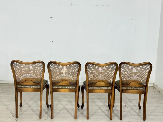 Image 1 of 4x Chippendale eetkamerstoelen, keukenstoelen, vintage stijl