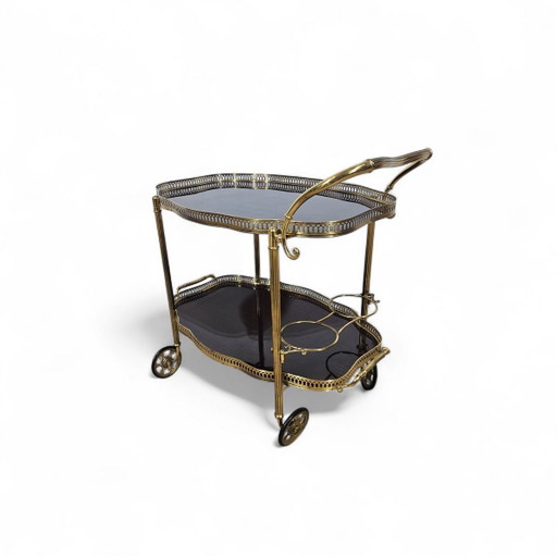 Vintage Französischer Servierwagen von Maison Jansen, 1960er Jahre