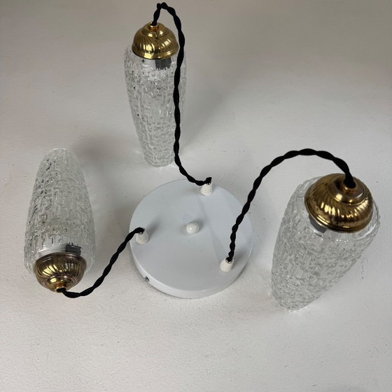 Image 1 of ANCIEN LUSTRE CASCADE 3 FEUX VINTAGE