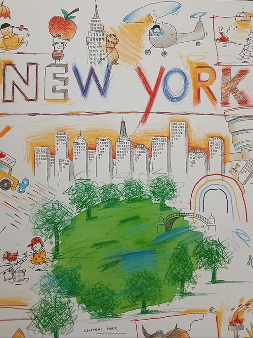 Schlote, Wilhelm - New York - Original design drawing - signed UNIKAT