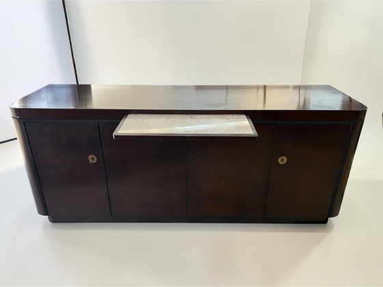 Image 1 of Art Deco / Streamline sideboard / credenza with original marble top – ca. 1930–1950, in the style of the Deutsche Werkstätten