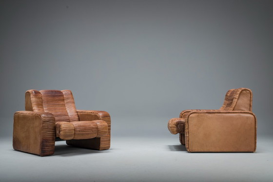 Image 1 of  Set van 2 fauteuils in patchworkleer van Ernst Lüthy voor De Sede