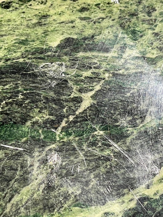 Image 1 of Table vintage en marbre vert de mer et palissandre années 1970