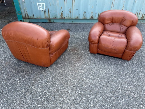 Image 1 of Sculpturale Italiaanse design loungestoelen uit de jaren 70