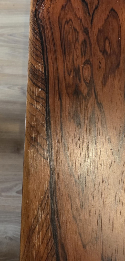 Un pezzo raro! Tavolino da caffè, anni '60, in palissandro di Rio, certificato CITES. – salontafels, Metal (photo 2 of 14)