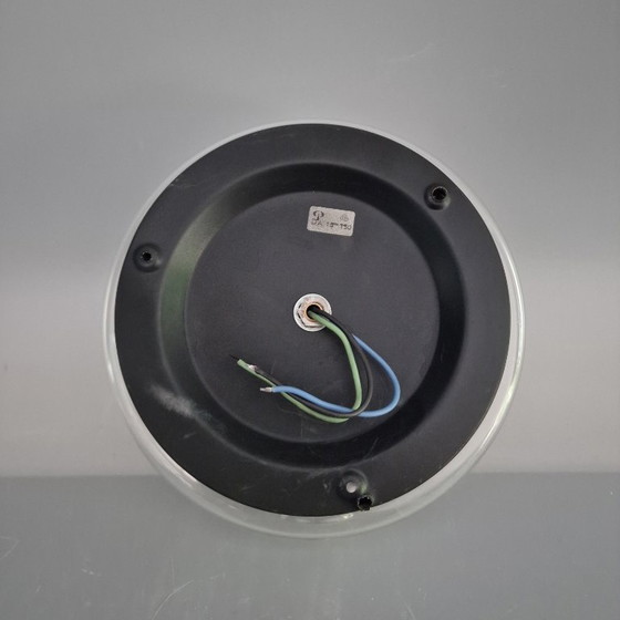 Image 1 of Plafonnier Vintage Space Age - Peill & Putzler "Wave" / "Futura" - 1970 Allemagne - Verre et Métal - Ø 22 cm. Rond.