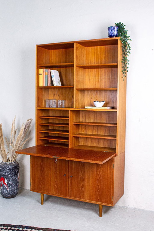 Vintage Poul Hundevad teak secretary highboard sideboard – high boards, Wood (photo 2 of 18)