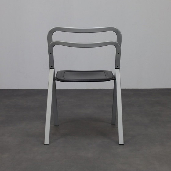 Image 1 of Giorgio Cattelan para Cidue Sillas plegables de cuero, Italia, años 70