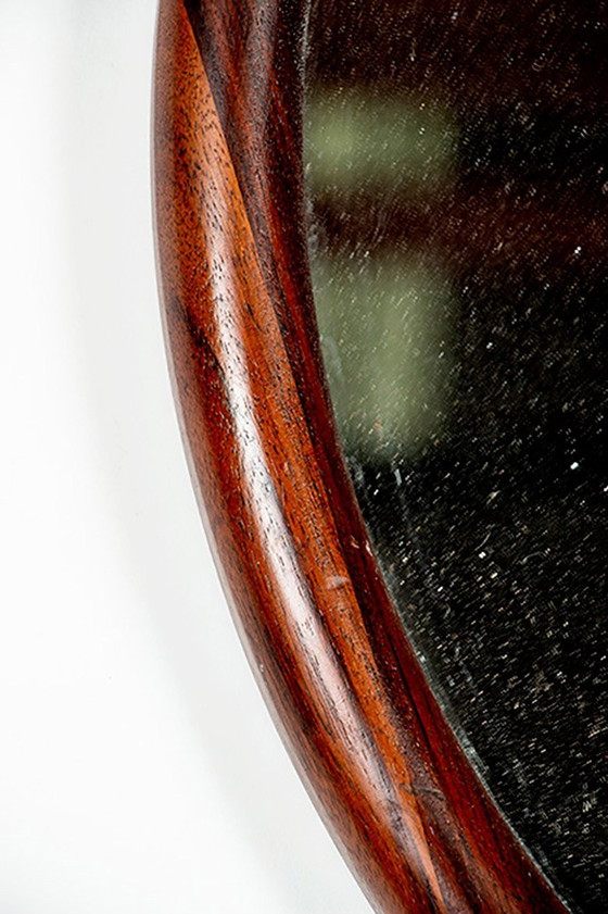 Image 1 of Grande specchio rotondo in palissandro danese di Vildbjerg Mobelfabrik 1960