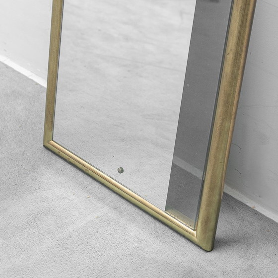 Specchio vintage con cornice in ottone e inserto in vetro trasparente – Design italiano anni '70 – Glass (photo 2 of 7)