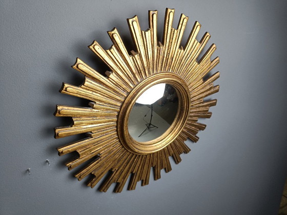 Image 1 of Vintage sunburst spiegel, jaren 1960