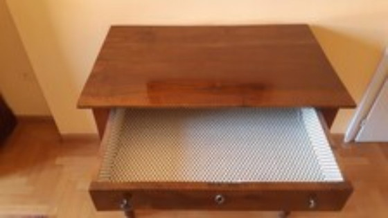 19th Century Walnut Table – Restored with Full-Width Drawer – TAVOLO DA SALOTTO ANTICO, Side tables, Wood (photo 2 of 9)