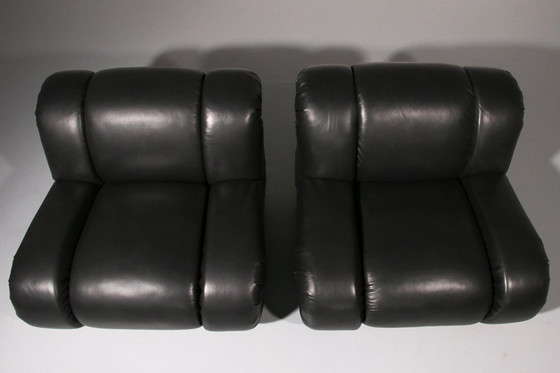 Image 1 of Mimo Padova Black Leader Modulaire Lounge chairs "Velasquez" - 1970