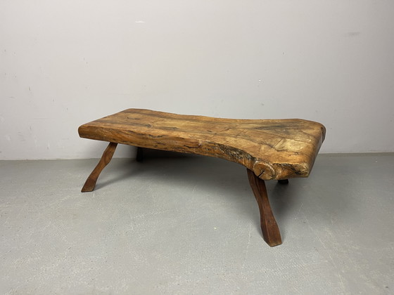 Image 1 of Brutalistische Wabi-Sabi salontafel van massief hardhout met vrije vorm, jaren 70. Ref.: CT1000