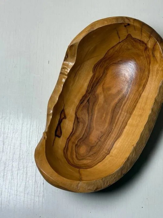 Handgemaakte massief olijfhouten schaal 20 cm – Organische vrije vorm – Schalen, Bohemian (photo 3 of 6)