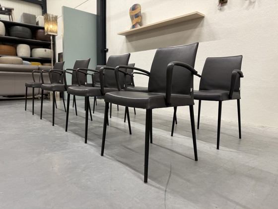 Image 1 of 8 Jori Perla eetkamerstoelen Lipano leer 