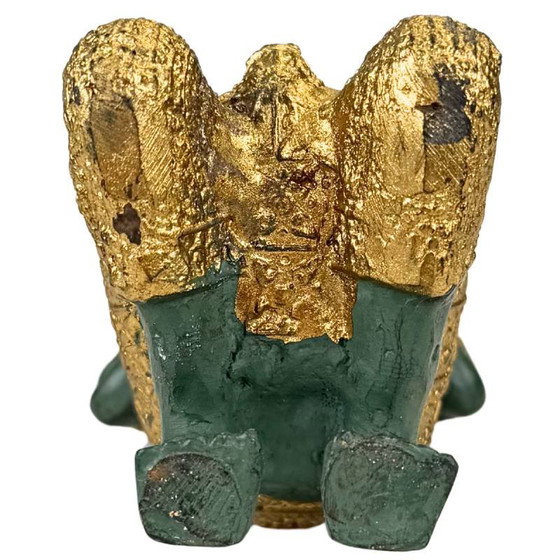 Set Guardiani del Tempio Thai Thepanom – Coppia di Figure Patinate Oro – Sculture (photo 21 of 21)