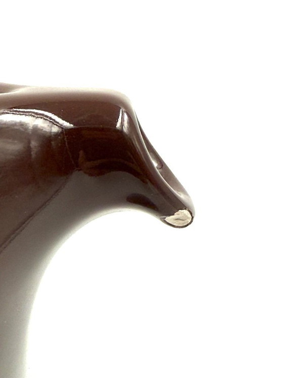 Image 1 of Mid Century moderne vaas / kan van bruin keramiek, Il Picchio Italië 1970