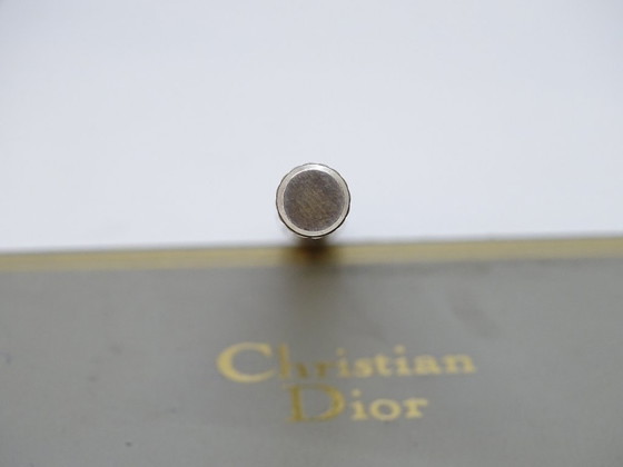Image 1 of Penna a sfera scanalata Dior, metallo argentato, anni '70 - Francia