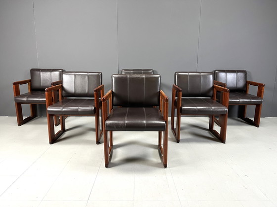 Image 1 of Set Of 6 Vintage Dining Chairs By Tobia & Afra Scarpa, 1970S