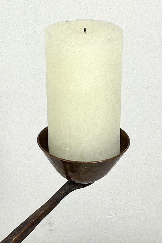 Image 1 of Brutalist bronze candlestick