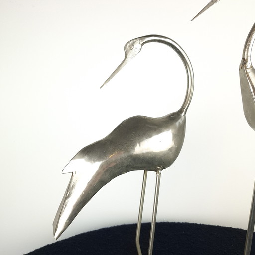 Set of 2 vintage wading cranes from the 70s/80s