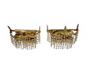 Hollywood Regency Style - 2 Rhinestone Wall Lights - Gilded - 60s