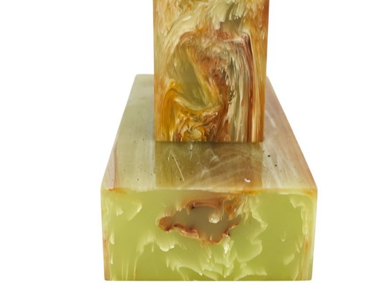 Image 1 of Pendule - Marbre - Style Art déco - mécanisme à remontage - Seconde moitié du XXe siècle