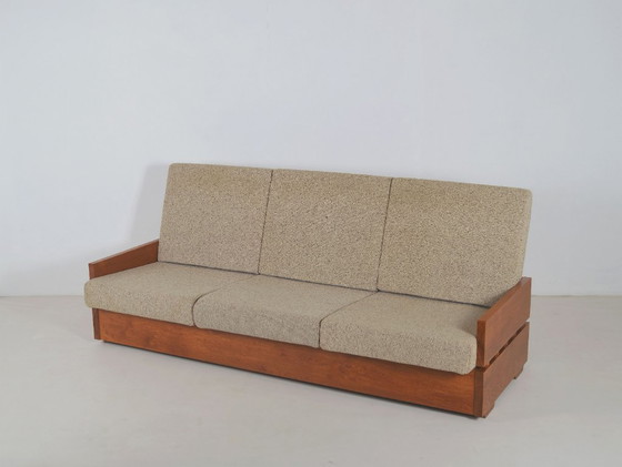 Image 1 of Set Brutalistische zetels in massief hout, jaren '70