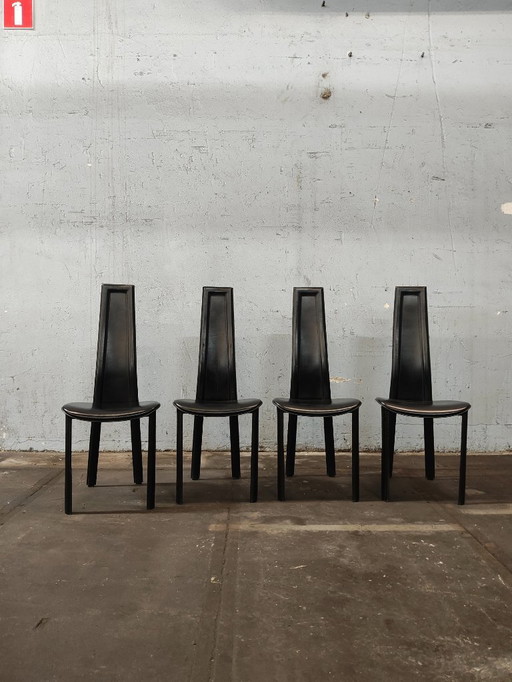 Set 4 sedie da pranzo vintage (Italia 1980)