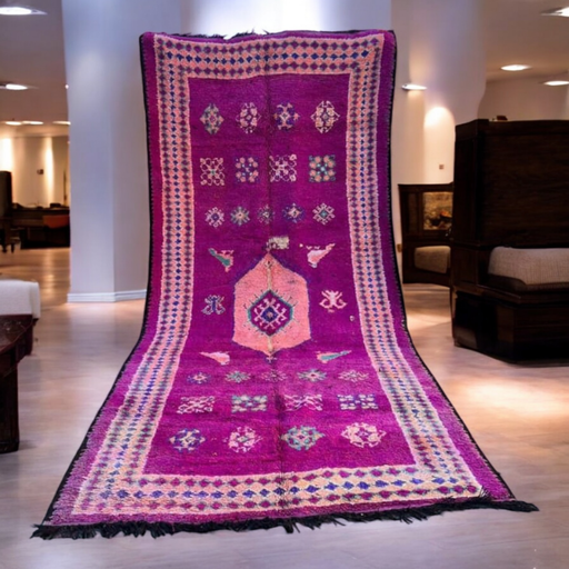 Tapis berbère vintage, tapis marocain violet