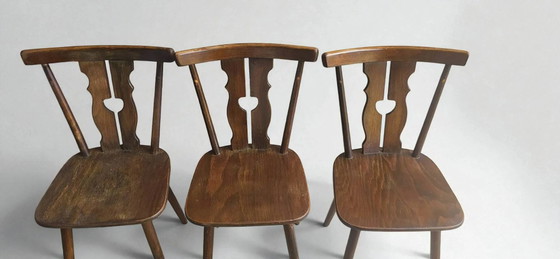 4 sillas de bistró rústicas – Sillas de comedor, Wood, Rustic (photo 5 of 15)