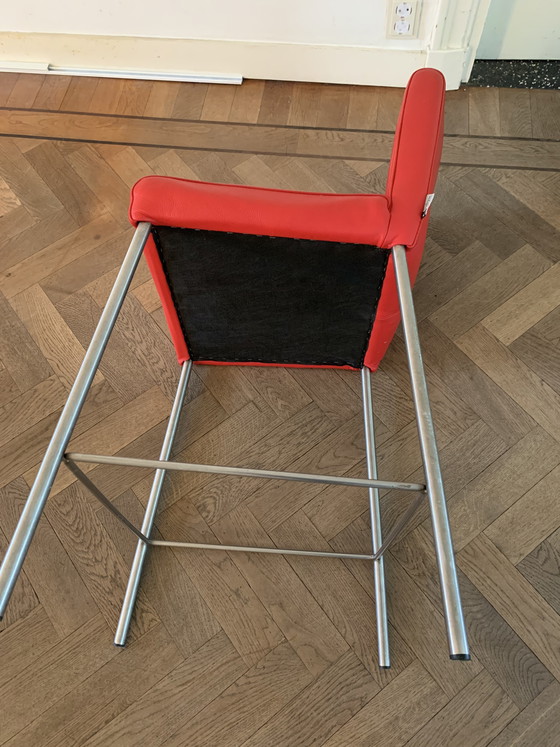 Image 1 of Leather bar stool