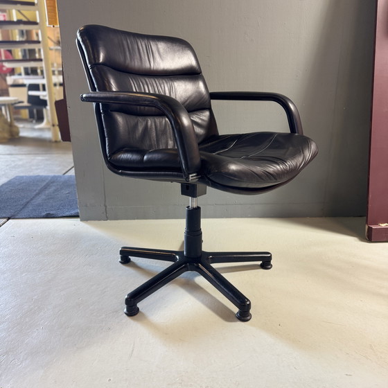 Image 1 of Vintage Artifort Swivel Armchair Geoffrey Harcourt Leather