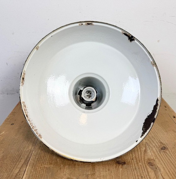 Image 1 of Suspension industrielle en émail gris, années 1960