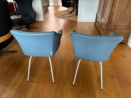2 sillas de comedor de cuero de Gerard V.d. Berg – eetkamerstoelen, Leather, Metal (photo 2 of 5)