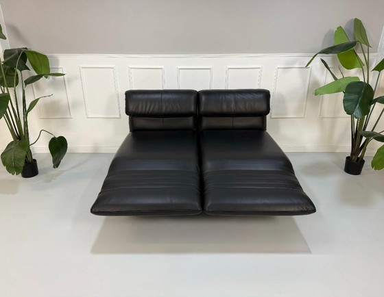 Image 1 of Rolf Benz Plura 380 Sofa Chaise Lounge Leather Sofa Couch Black