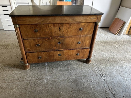 Commode avec plateau en calcaire bleu