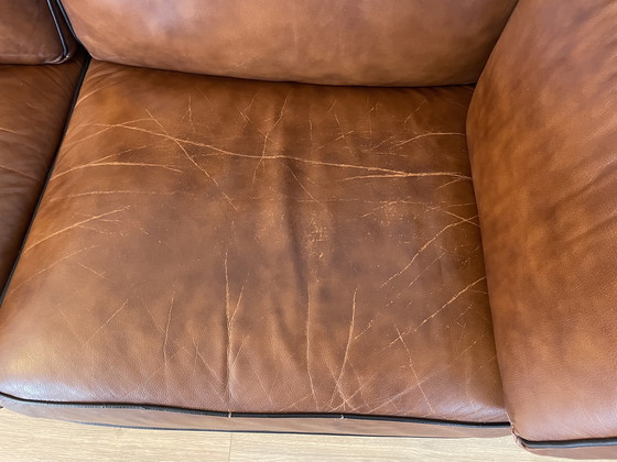 Image 1 of Leren geleefde kasteelbank 