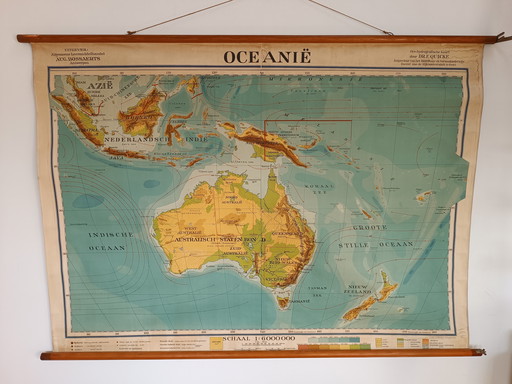 School map: Dutch East Indies, Australia, Oceania