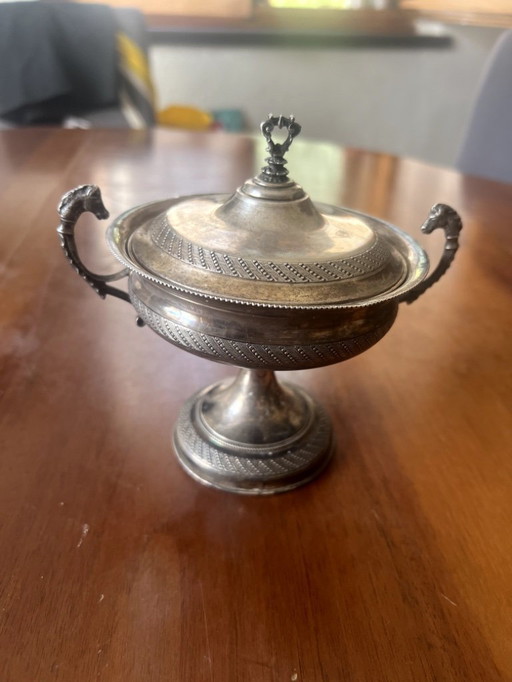 Antieke suikerpot in 800 zilver