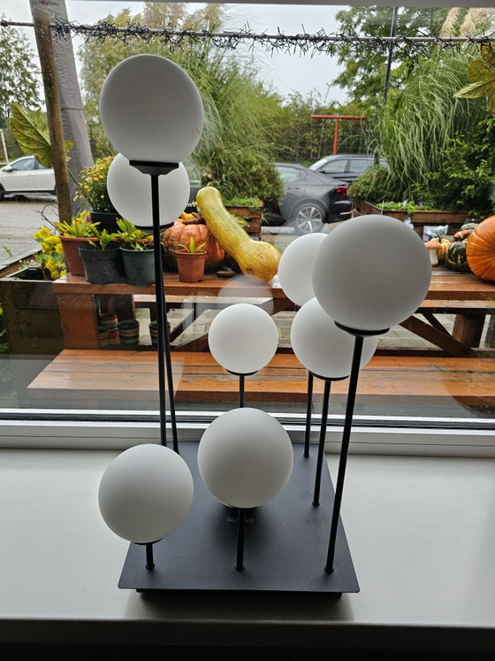 Plafoniera nera con vetro opalino, 9 luci – Plafoniere, Metallo (photo 7 of 8)