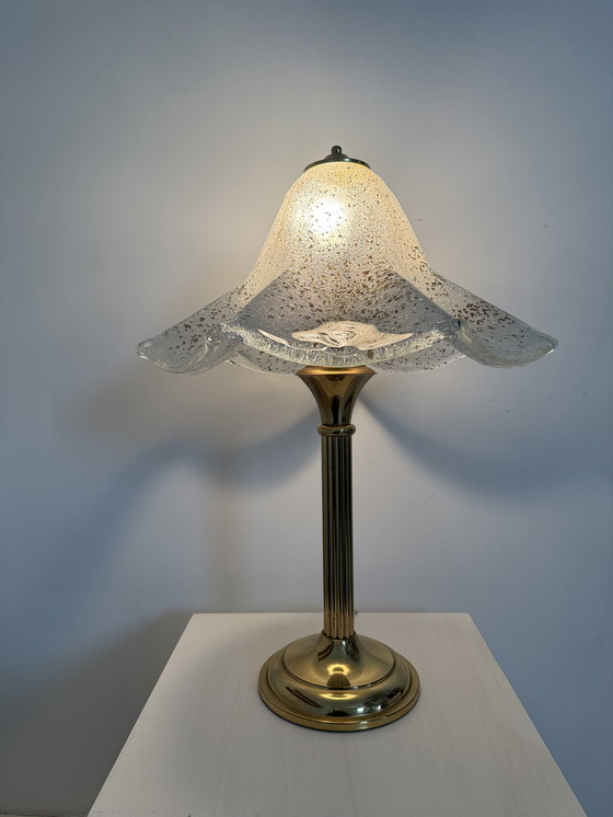 Image 1 of Lampe de table en verre Mid Century, années 1970